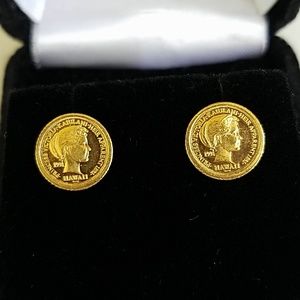 Royal Hawaiian Mint 24k Princess Kaiulani Studs